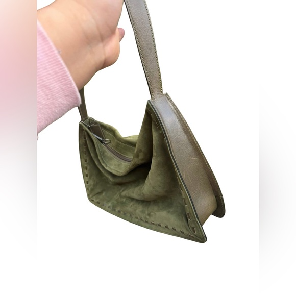 SOLD Vintage Coach West End Olive Suede Hobo Shoulder Bag #9476 - Picture 7 of 11